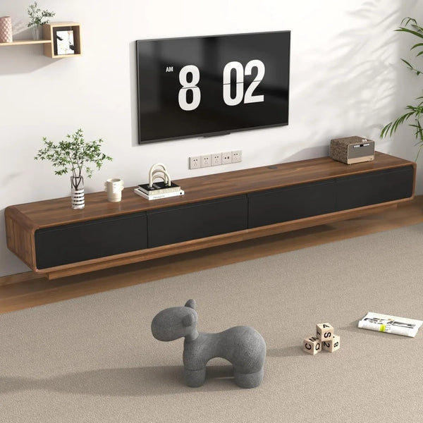 94.5" Minimalist Floating TV Stand for TVs up to 100 Inches, Modern Wall Mounted Media Console with 2 Drawers, Entertainment Cen