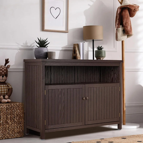 Outdoor Console Sideboards Buffet Cabinet, 44" L x 16.5" W x 32.5" H Solid Wood Storage Cabinet TV Stand,Furniture for Patio
